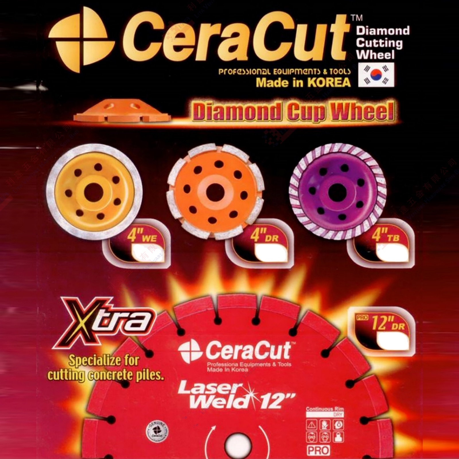 CERACUT BRAND DIAMOND CUP WHEEL