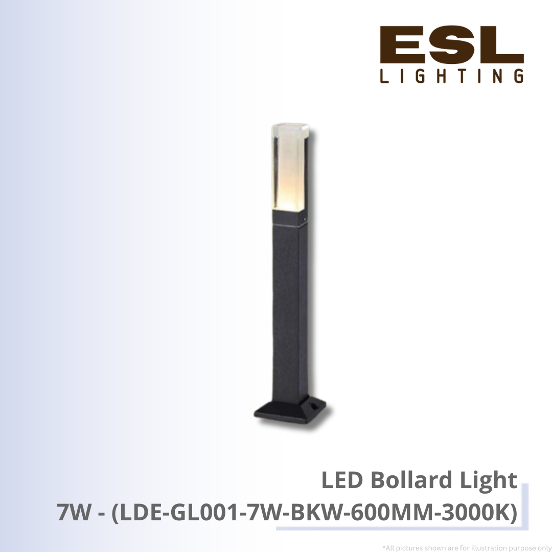 LED Bollard Light 7W - LDE-GL001-7W-BKW-600MM-3000K