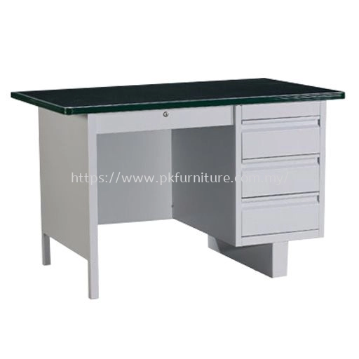 Steel Table Desk - PK-MPD-3-LT-GN-G2 - 4 FOOT SINGLE PEDESTAL DESK