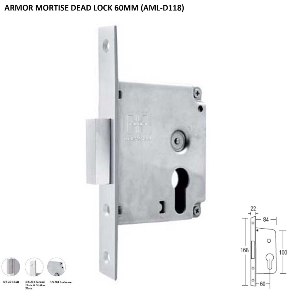 ARMOR MORTISE DEAD LOCK 60MM AML-D118