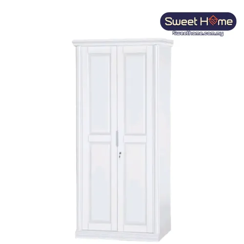 2 Door White Wardrobe TC 2002 H 80" W 37.5" D 23 "