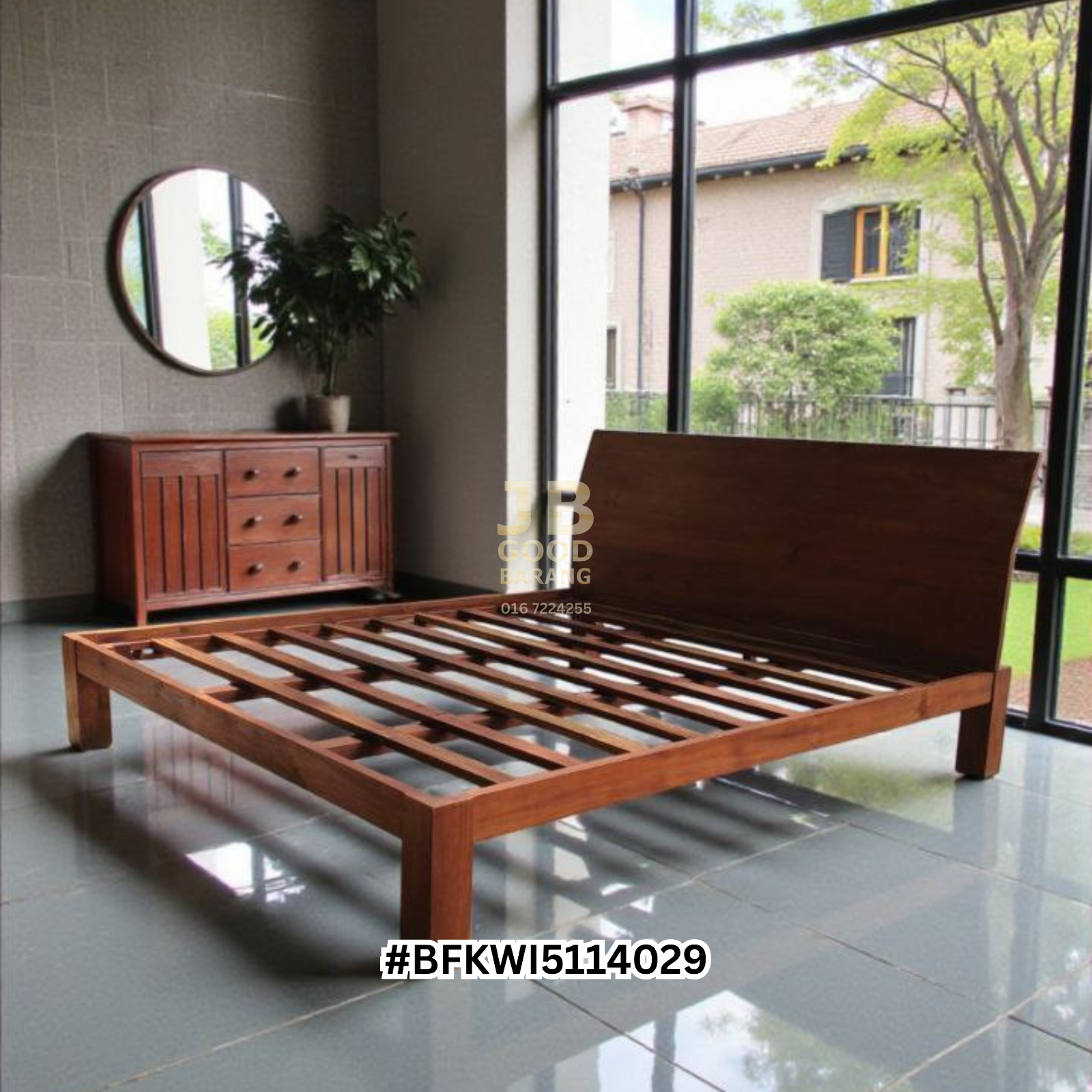 Heavy Premium Solid Teak Wood King Bedframe