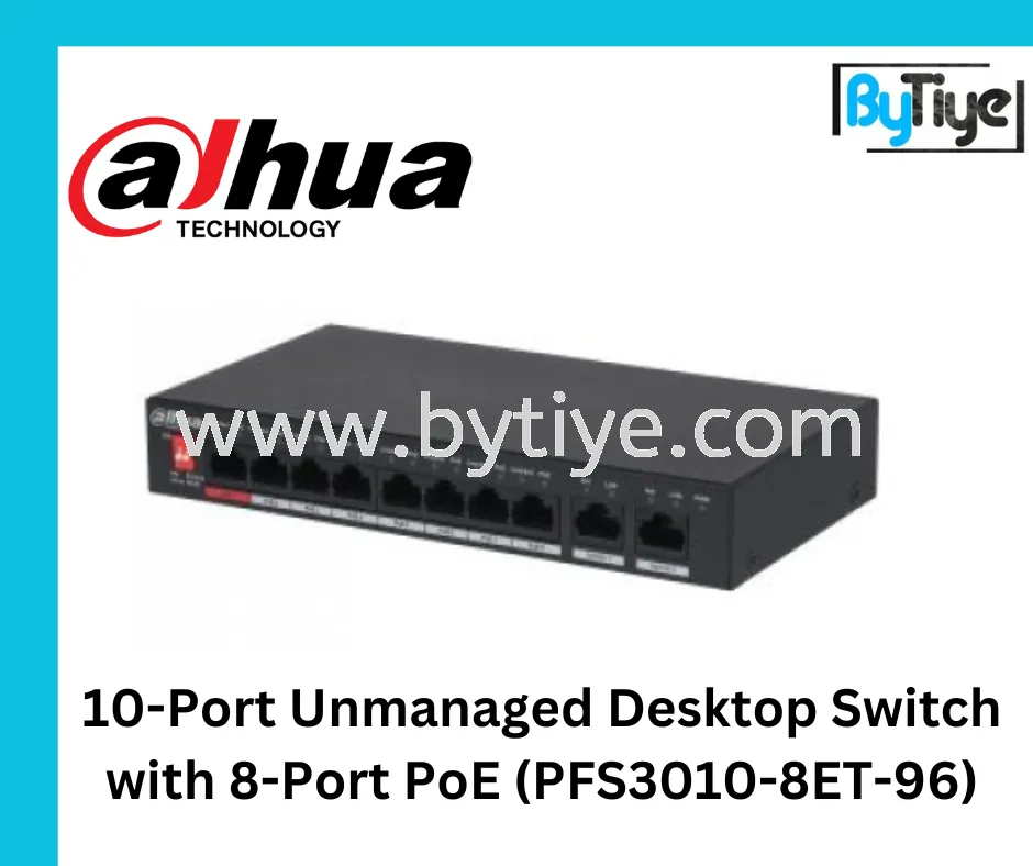 10-Port Unmanaged Desktop Switch with 8-Port PoE (PFS3010-8ET-96)