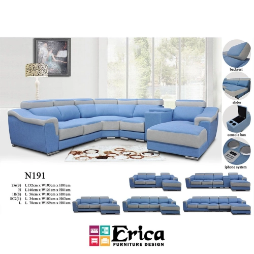 N191 Corner Sofa (Leather/Fabric)