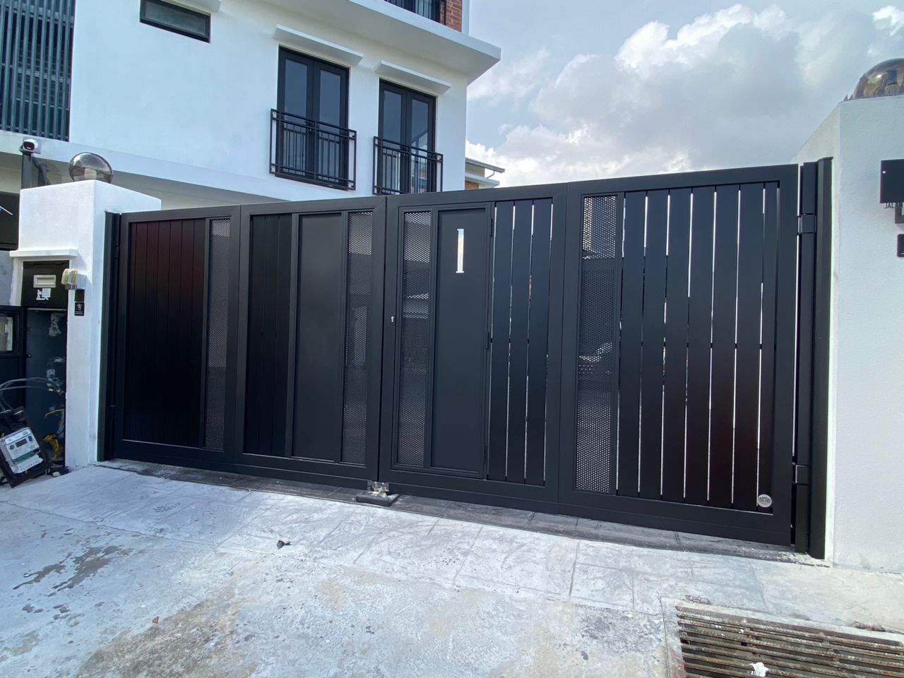 Black Stainless Steel Gate - Perforated & Plate Customized with laser cut no.