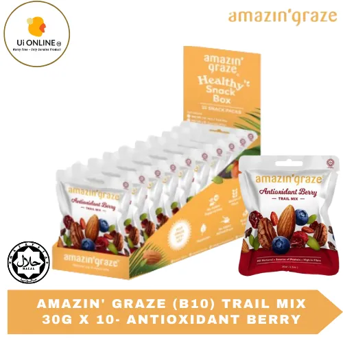 AMAZIN' GRAZE (B10) TRAIL MIX 30G X 10- ANTIOXIDANT BERRY (EXP: 16 AUGUST 2025)