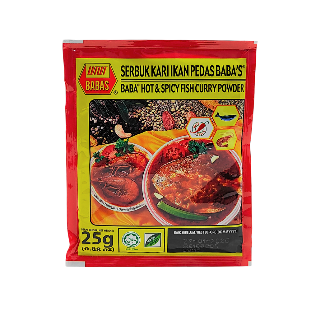 Babas Serbuk Kari Ikan Pedas / Hot & Spicy Fish Curry Powder 25g