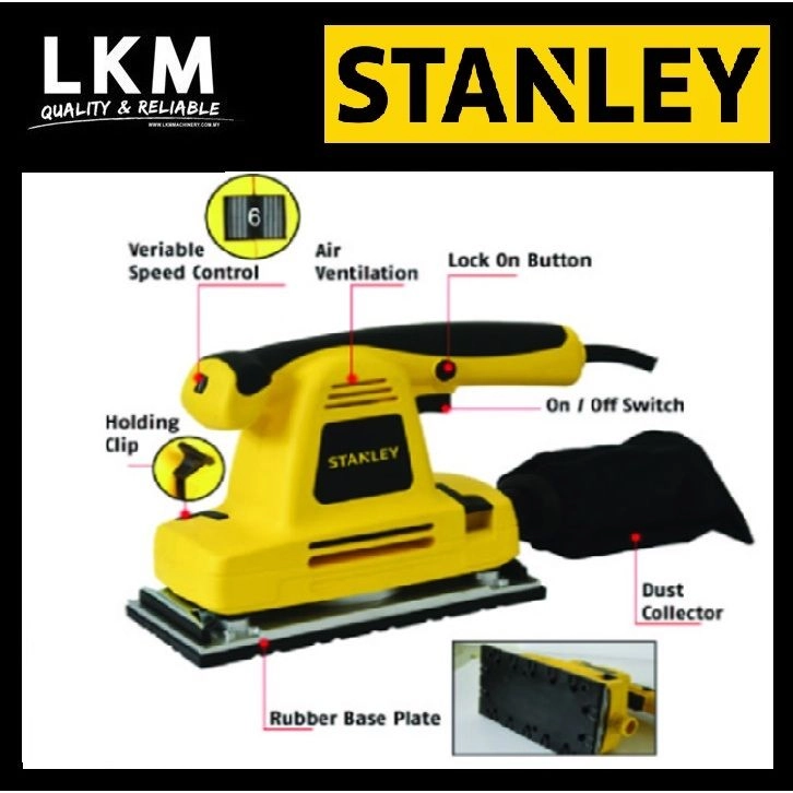 STANLEY SSS310 CORDED SHEET SANDER 1/2" | 310W | 6000-10000RPM | 115 X 280MM