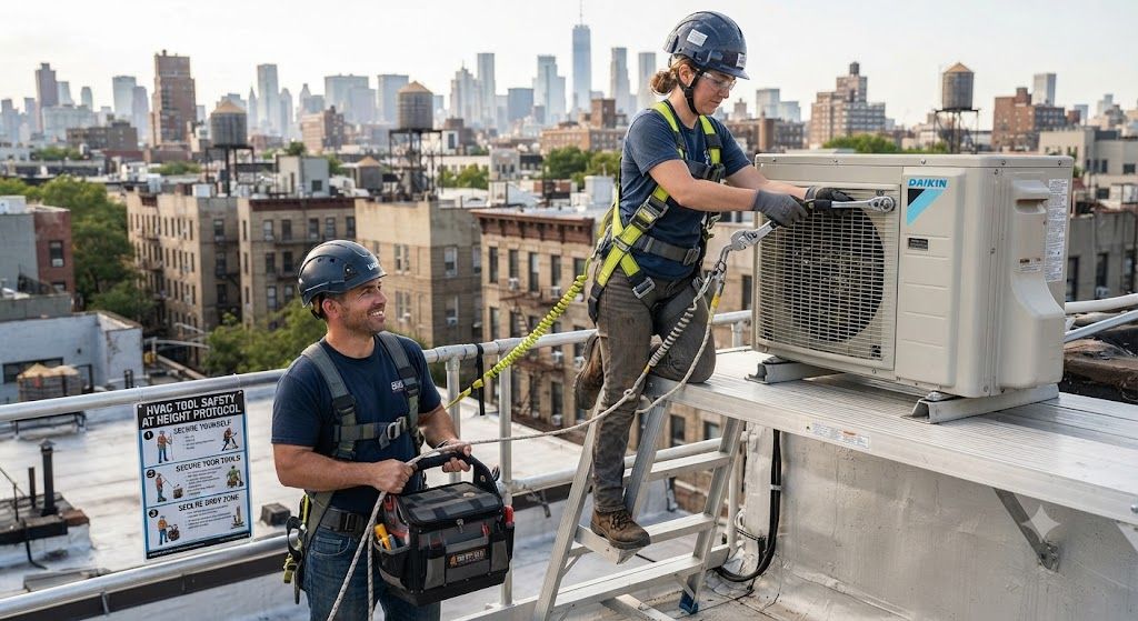 aircon installer accident prevention tool handling