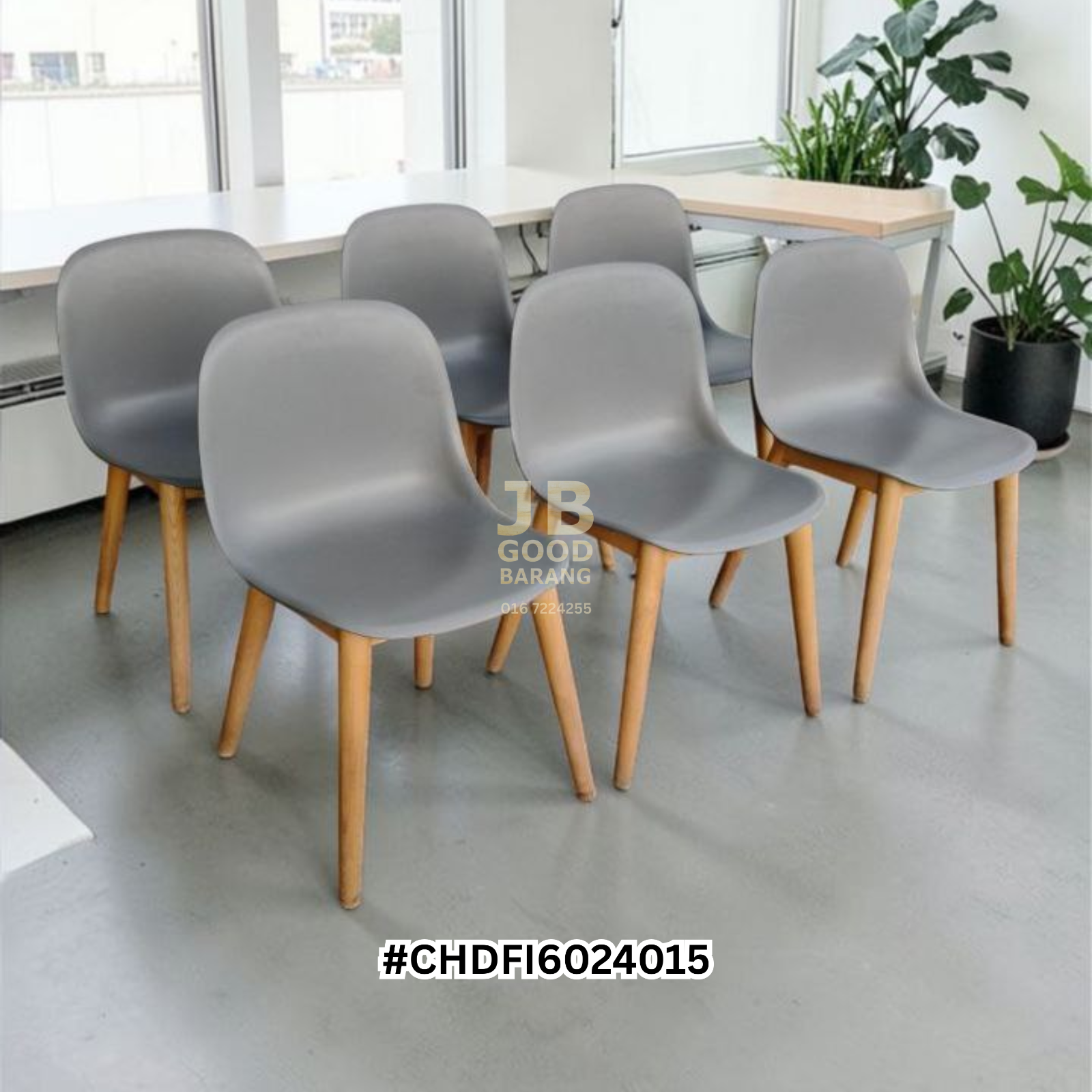 Heavy Good Quality Plastic Molded Dining Chairs | Solid Oak Wood Legs