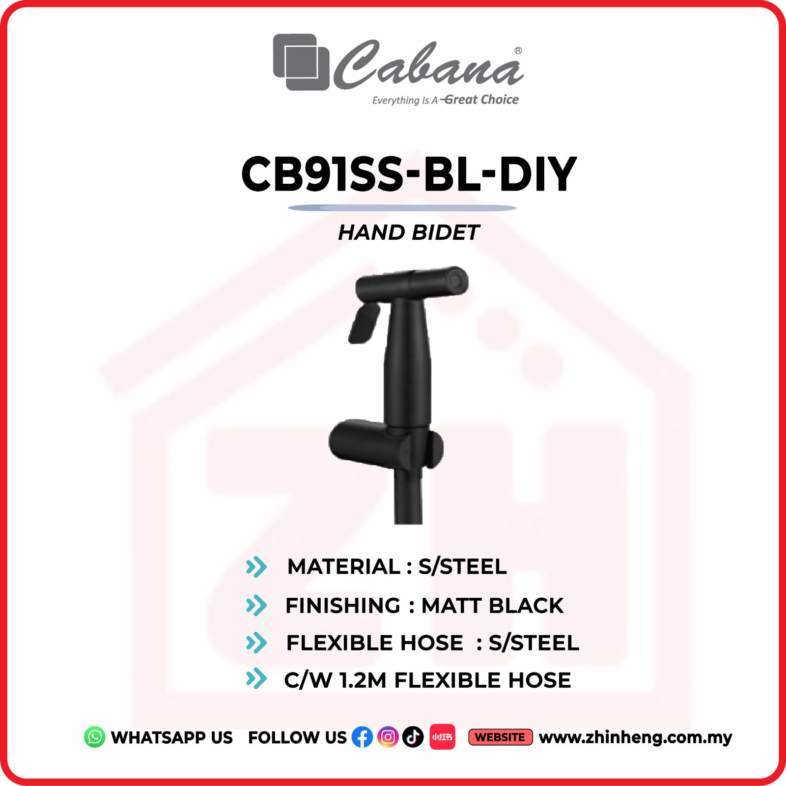 CABANA HAND BIDET  CB91SS-BL-DIY