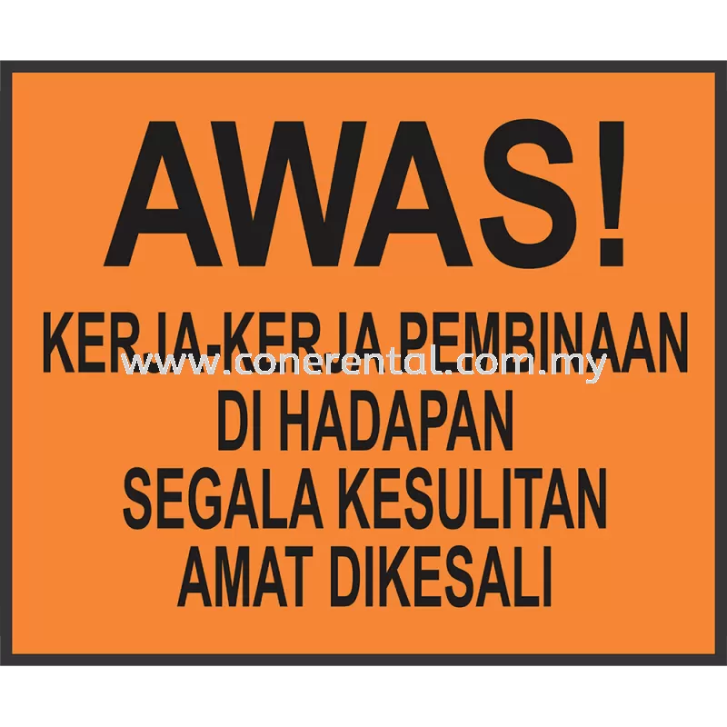 JKR Advance Warning Signboard A-Shape / Post Rental