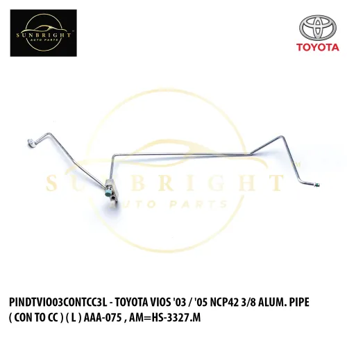 PINDTVIO03CONTCC3L - TOYOTA VIOS '03 / '05 NCP42 3/8 ALUM. PIPE ( CON TO CC ) ( L ) AAA-075 , AM=HS-3327.M