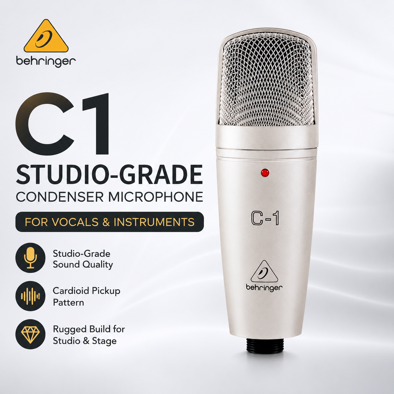 Behringer C1 – Studio-Grade Condenser Microphone for Vocals & Instruments