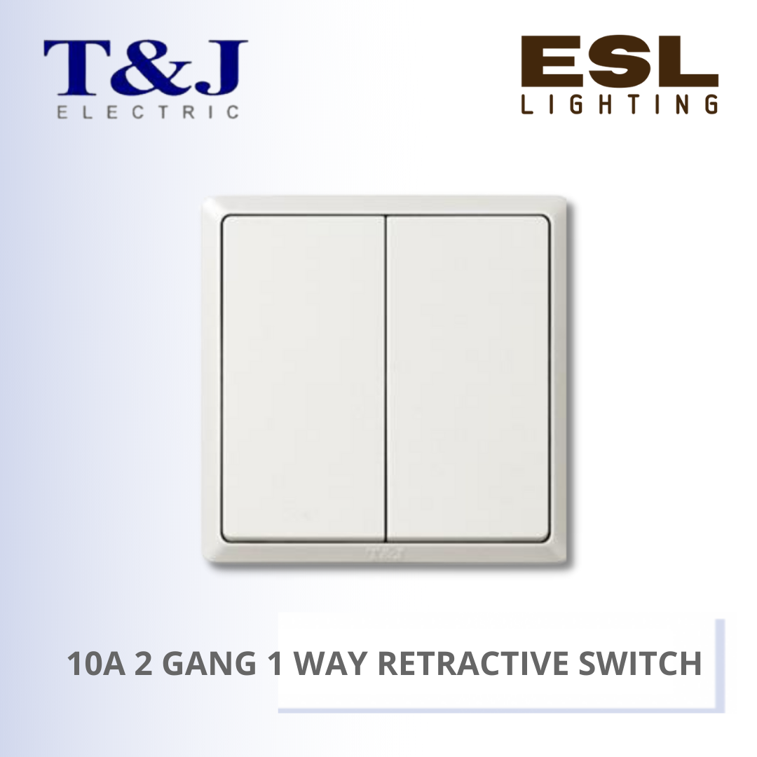 T&J SWITCHES INFINIT SERIES 10A 2 GANG 1 WAY RETRACTIVE SWITCH - HC2762 HC2762-SBL HC2762-MSB HC2762-PS7 HC2762-ST5