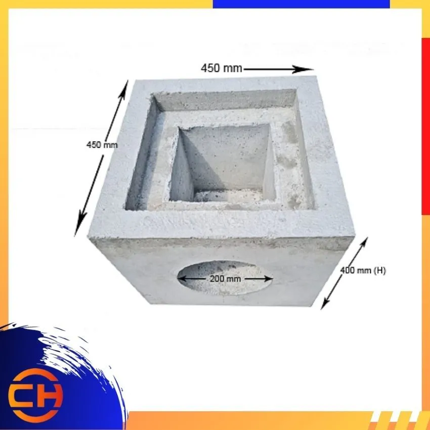 PRECAST CONCRETE SLAB ( L450MM x W450MM x H400MM ) PRECAST CONCRETE SUMP COVER 