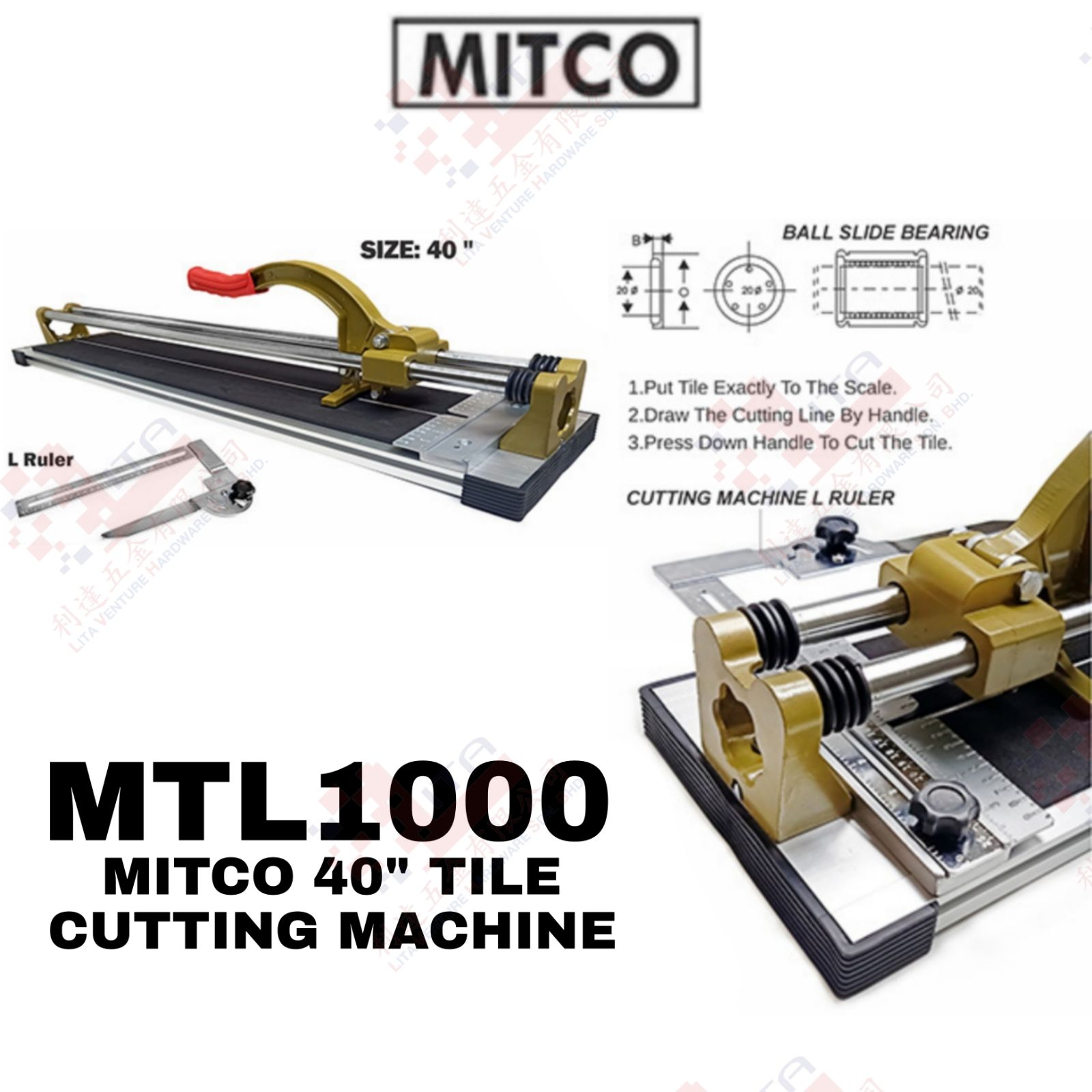 MITCO BRAND 40'' TILE CUTTING MACHINE - MTL1000