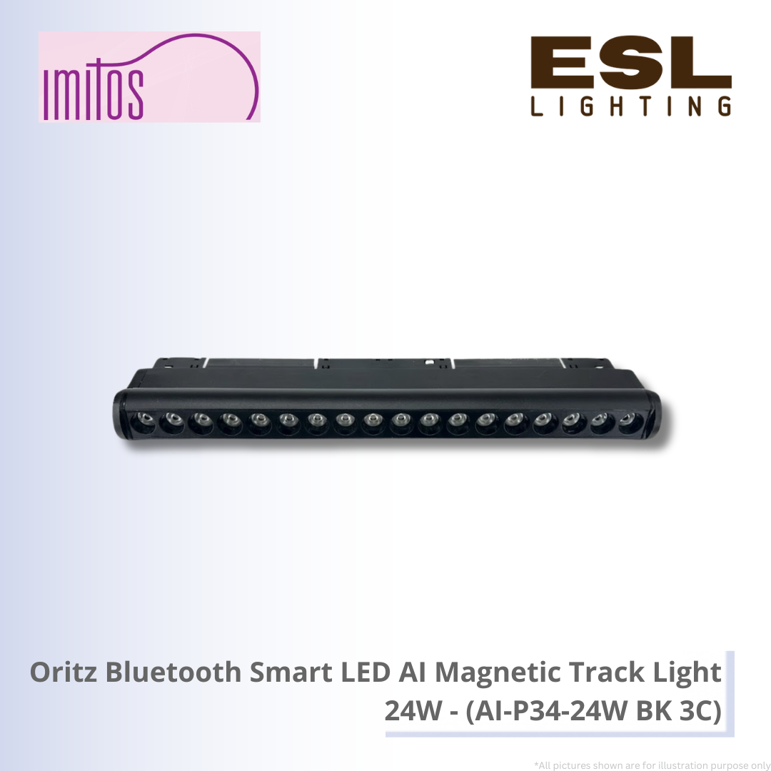 IMITOS Oritz Bluetooth Smart LED AI Magnetic Track Light 24W - AI-P34-24W BK 3C