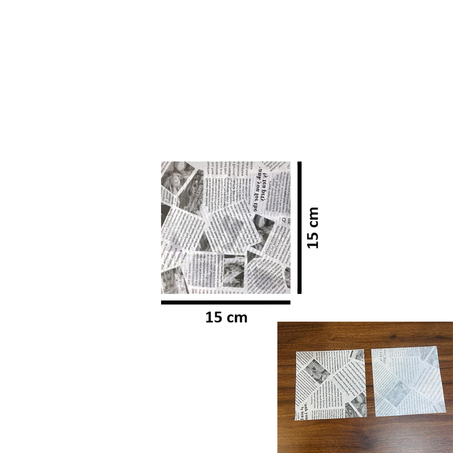 (15x15cm) WHITE Food Wrapping Parchment Grease Paper / Test Liner Food Wrapper Paper
