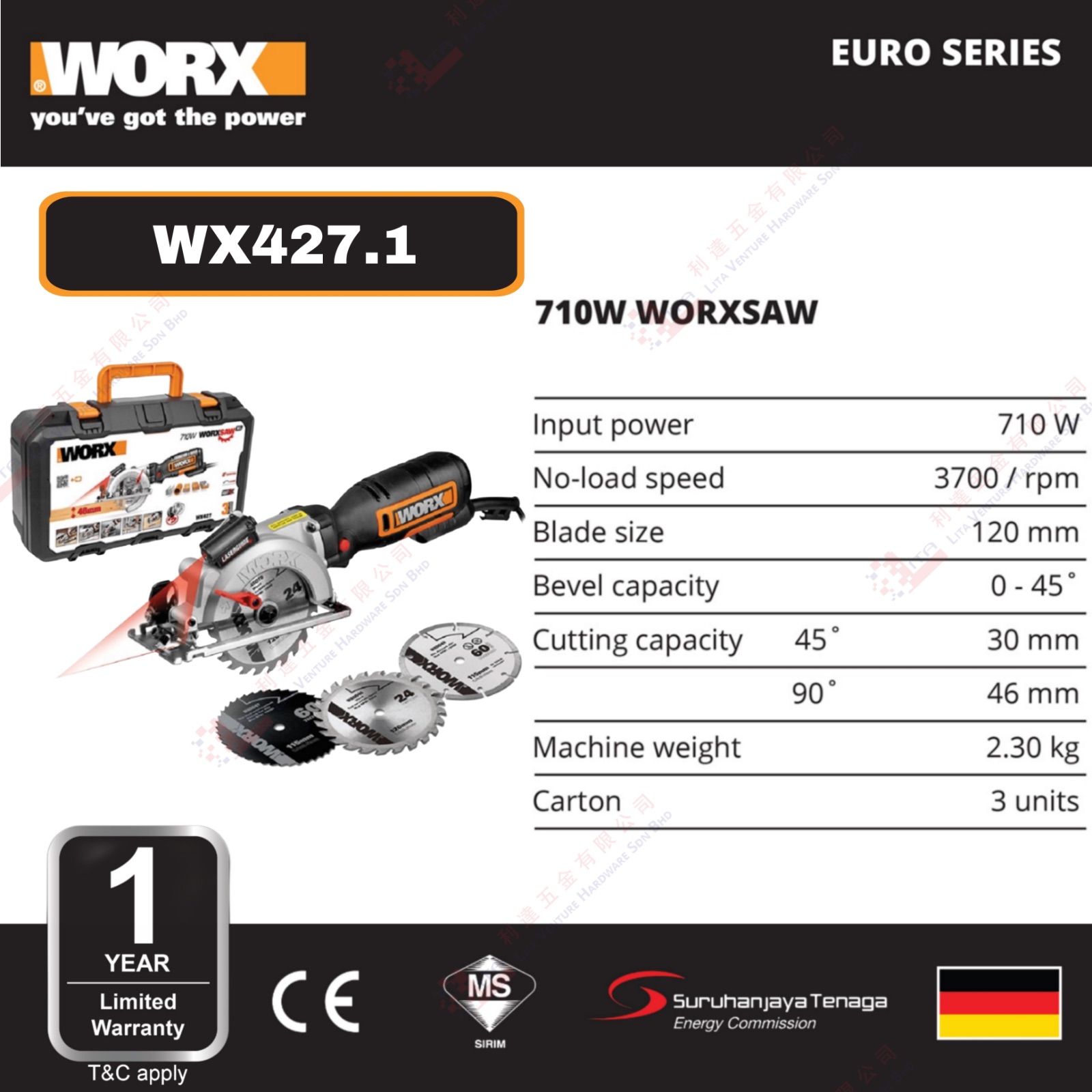 WORX BRAND 710W WPRXSAW -  WX427.1