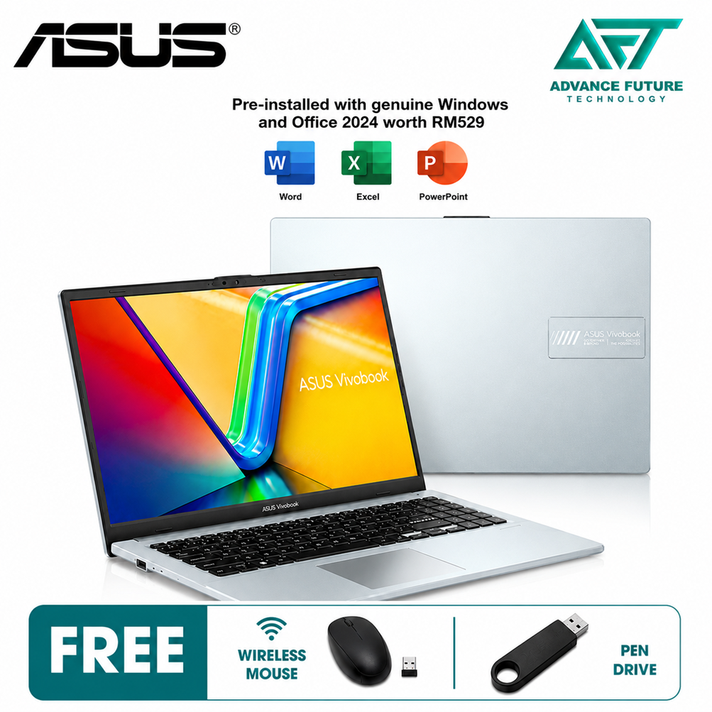 Asus VivoBook Go 15 E1504F-ABQ052WS 15.6" FHD Laptop Green Gray ( AMD Ryzen 5 40, 16GB, 512GB SSD, ATI, W11, H&S 2024&M365 )