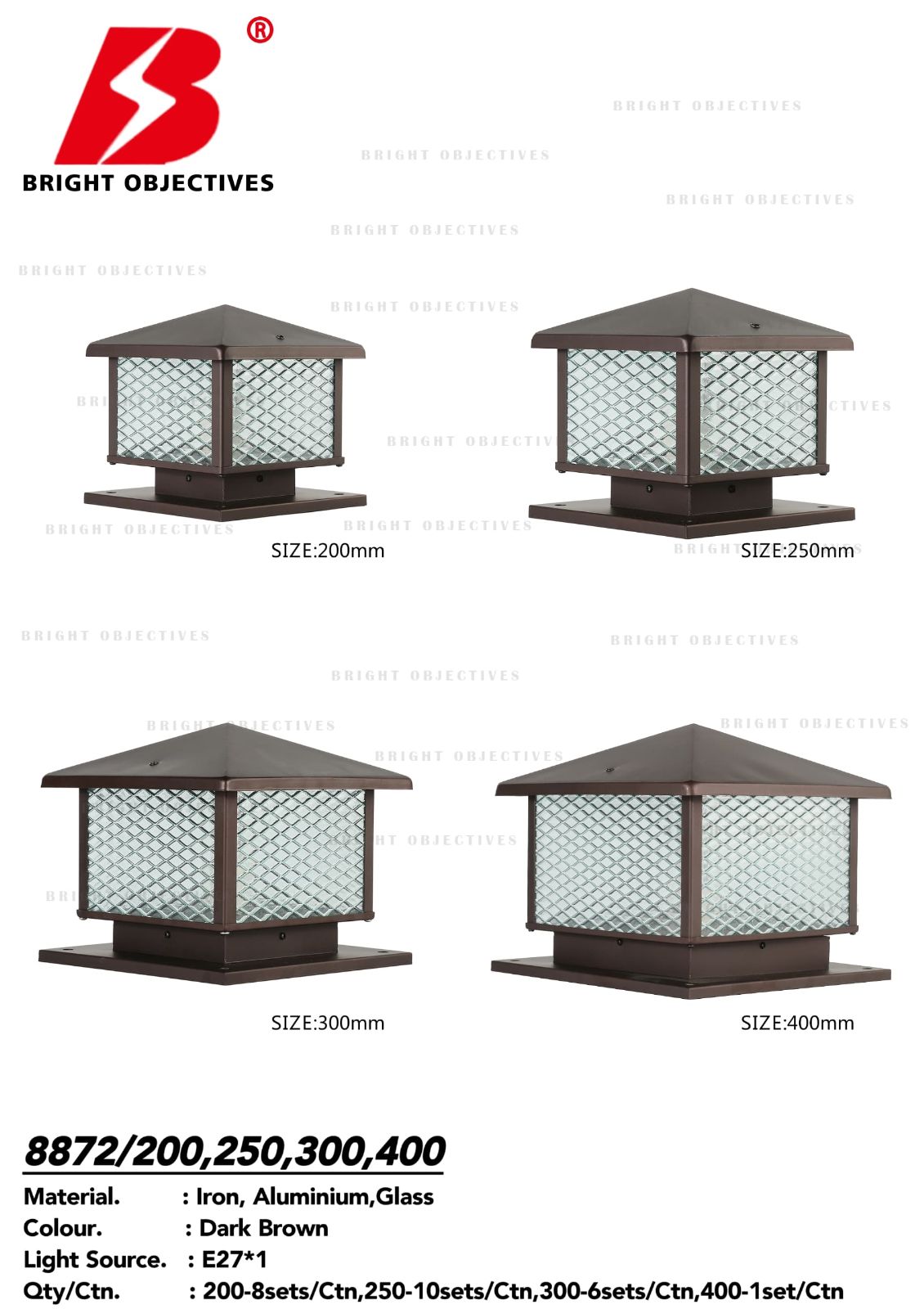 Outdoor Pillar Gate Lamp 8872