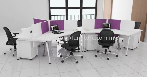 Desking 18 System 01-4 - 6 Pax Workstation