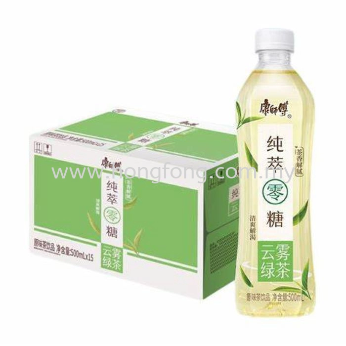 KANG SHI FU 0.5L-ZERO SUGAR GREEN TEA康师傅 纯萃零糖 云雾绿茶