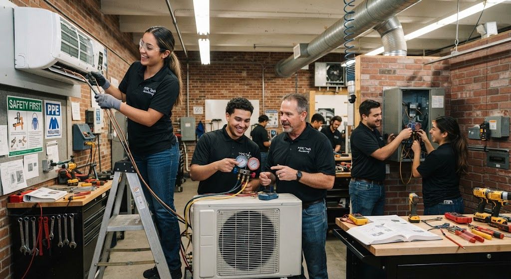 Air conditioning installation workshop