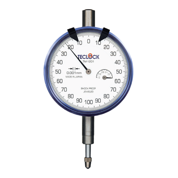 Teclock Dial Indicator, 1mm/0.001 – TM-1201f series (Flat Back) Type