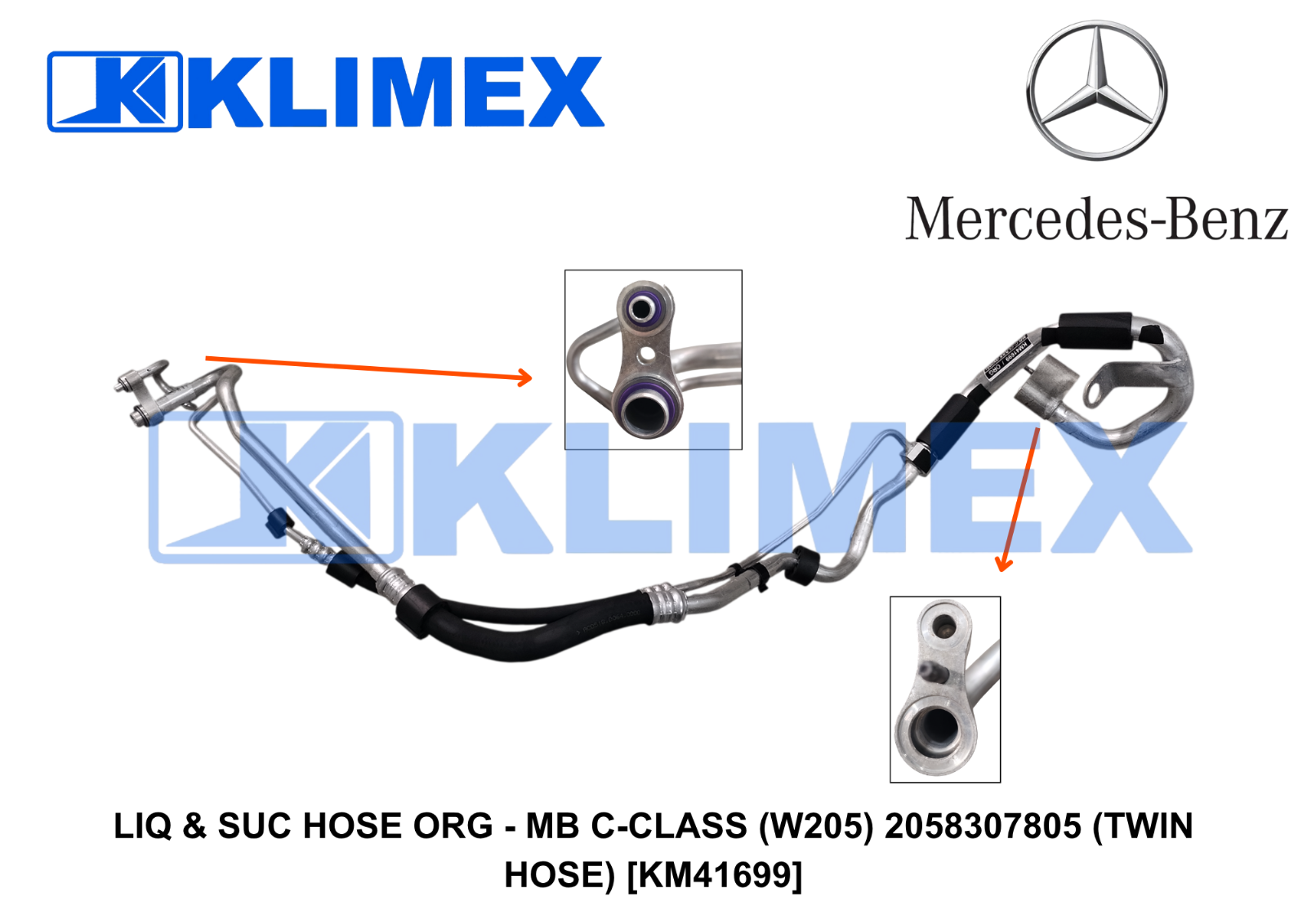 LIQ & SUC HOSE ORG - MB C-CLASS (W205) 2058307805 (TWIN HOSE) [KM41699]