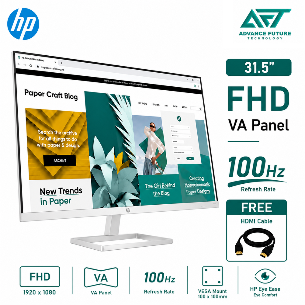 HP Series 5 532sf 31.5'' FHD VA 100Hz Flat Monitor ( 2x HDMI, VGA, 3 Years Warranty )