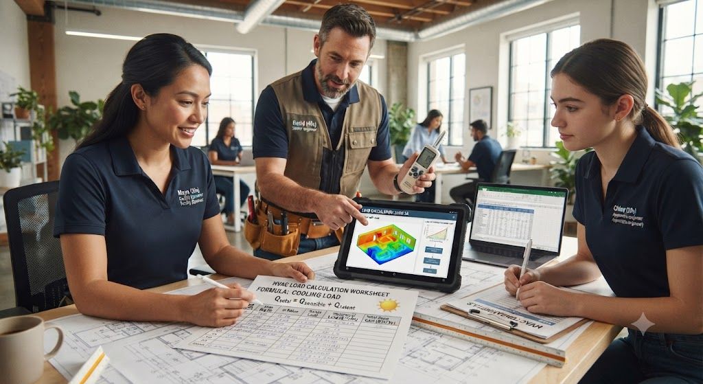 HVAC building load calculation formula