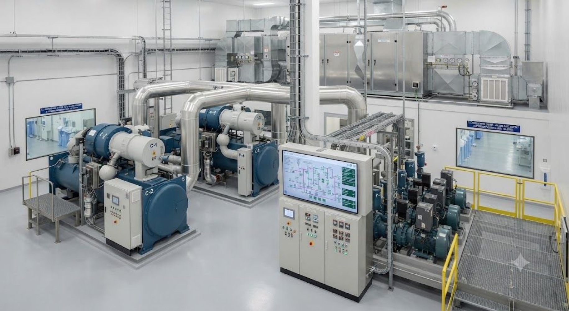 Cleanroom HVAC chiller plant engineering