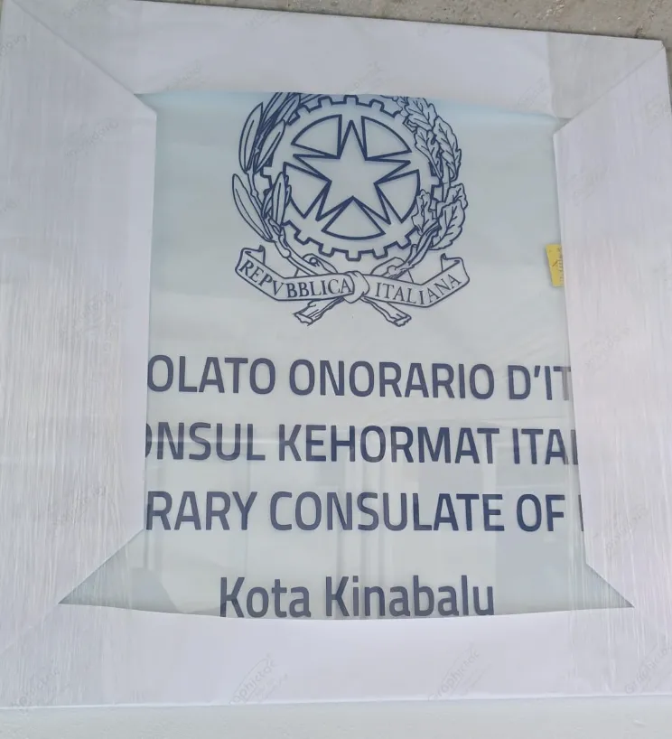 Tempered Glass Signage With Installation On Site With Printing Notebook ...
