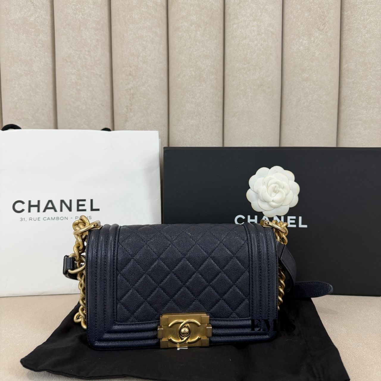 Chanel Caviar Leboy Small Navy- 名牌二手包包