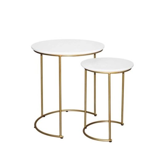 CANADA Nesting Table White (Top) / Gold (Leg)