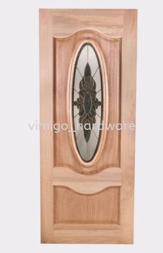 Wood Door  with Glass Design for Main Door Solid Wood Door Solid Door SA1