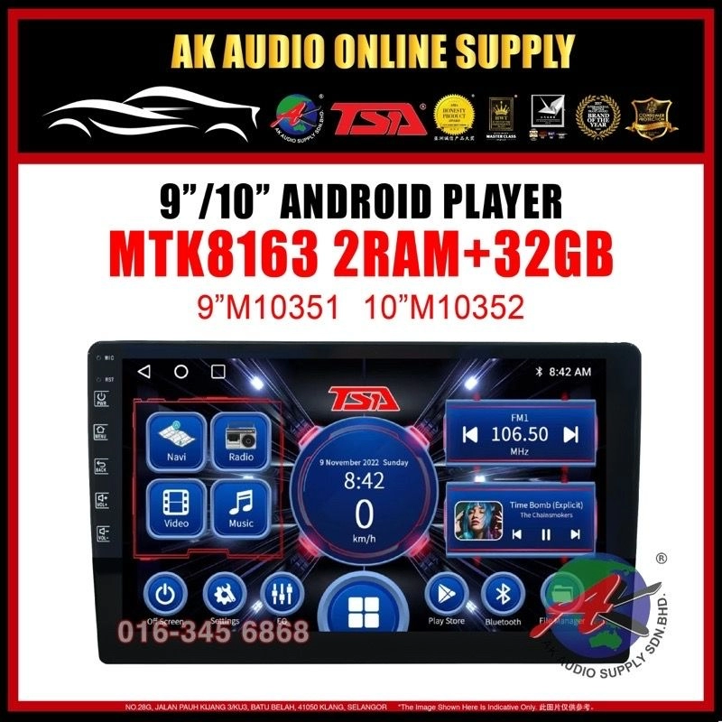 [ 2RAM+32GB ] TSA Android MTK8163 Q Led Android 9'' / 10'' inch Car Player Monitor