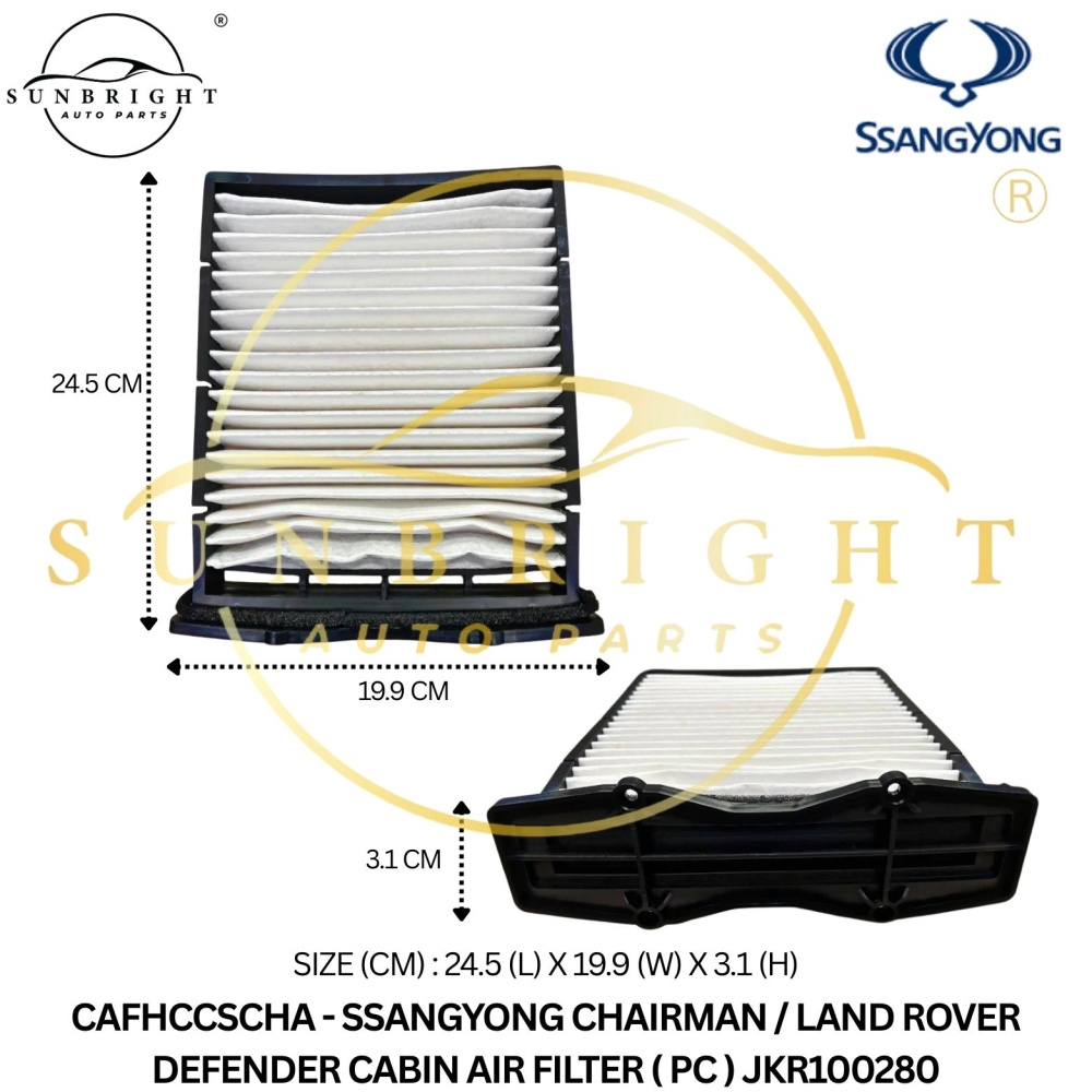 CAFHCCSCHA -SSANGYONG CHAIRMAN / LAND ROVER DEFENDER CABIN AIR FILTER ( PC ) JKR100280