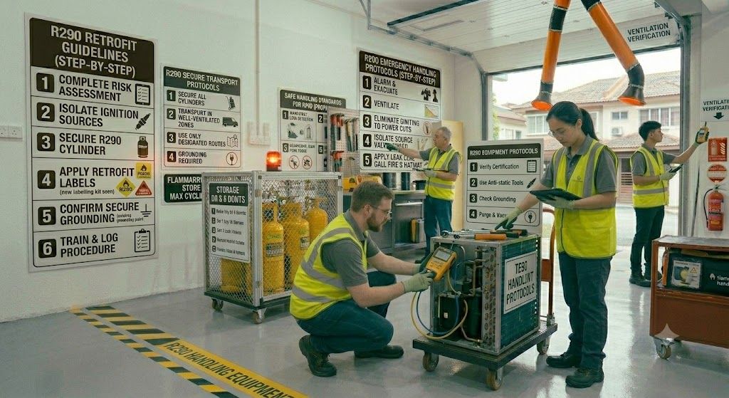 R290 handling equipment protocols