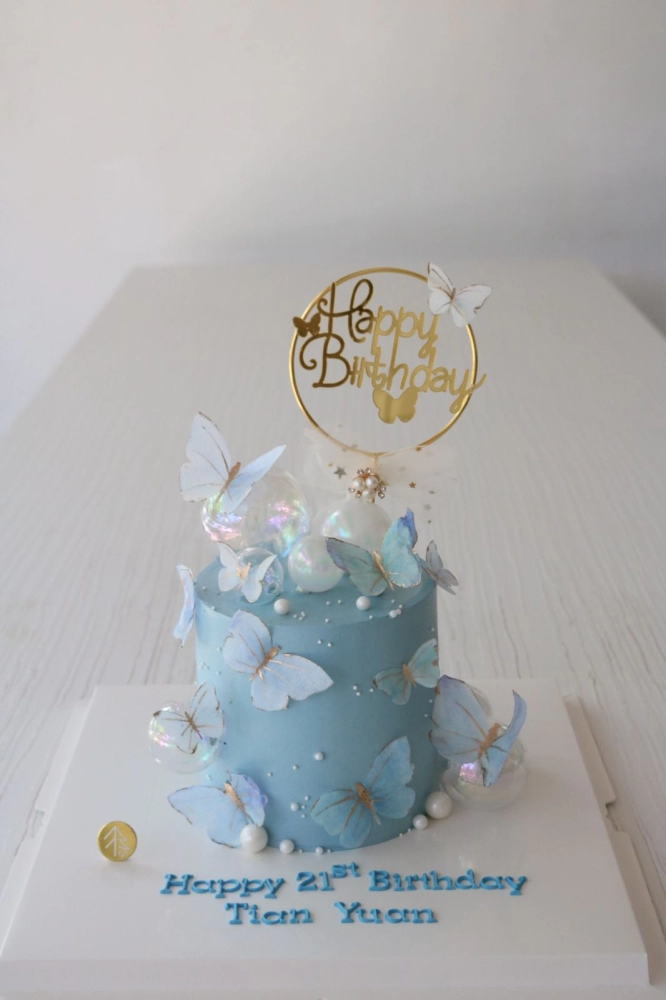 Periwinkle Butterfly Cake