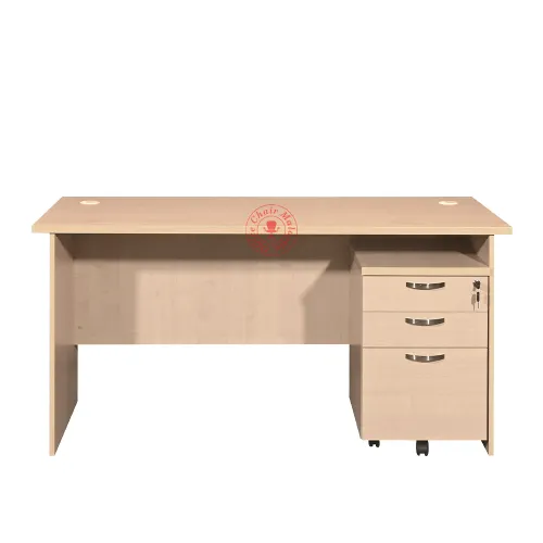 Rectangular Office Table c/w Mobile Pedestal 2D1F | Standard Table | Meja Pejabat | Meja Office (4ft 5ft 6ft table)