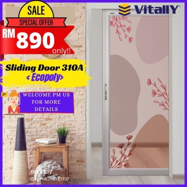 VITALLY SLIDING DOOR 310A (ECOPOLY) KITCHEN DOOR / STORE ROOM DOOR PRICE WITH INSTALLATION