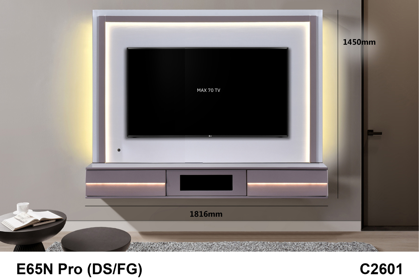 WALL TV CABINET - E65N PRO (DS/FG) C2601
