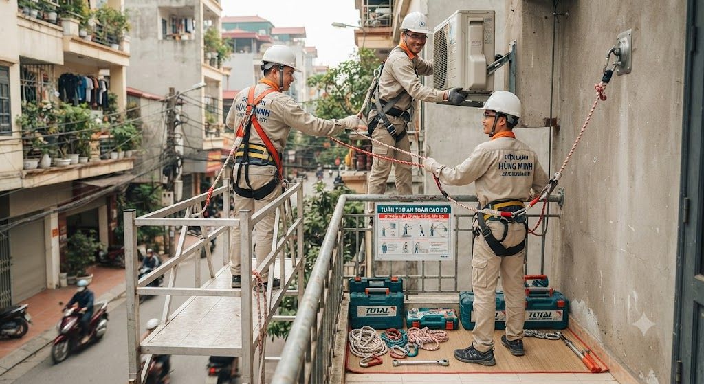 aircon installer fall prevention techniques