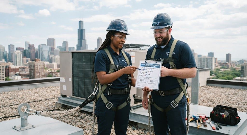 HVAC permit to work procedure for rooftop installation
