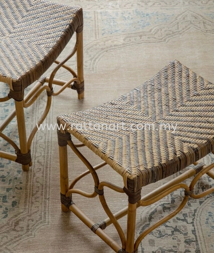 BREANNA. RATTAN FOOT STOOL / SIDE TABLE