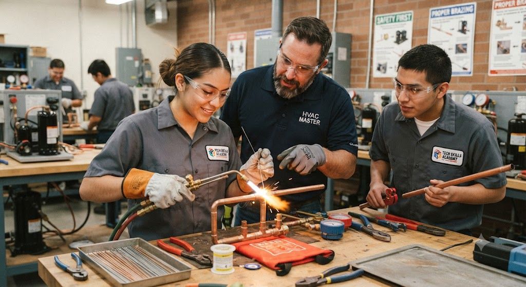copper tubing brazing HVAC installation training course
