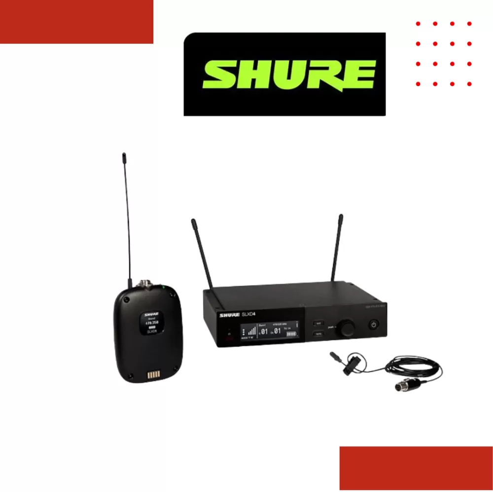 Shure SLXD14/DL4 Wireless System with SLXD1 Bodypack Transmitter and DL4 Lavalier Microphone 